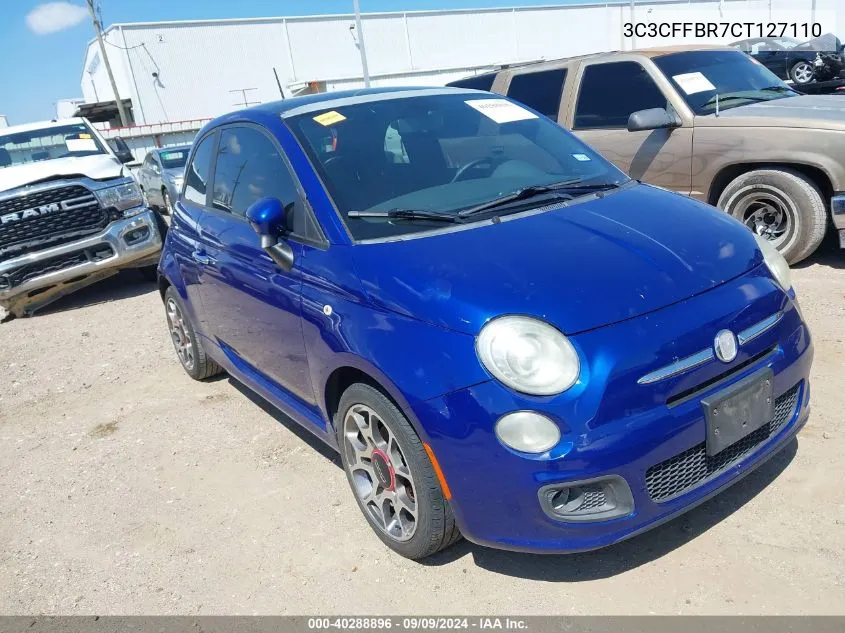 2012 Fiat 500 Sport VIN: 3C3CFFBR7CT127110 Lot: 40288896