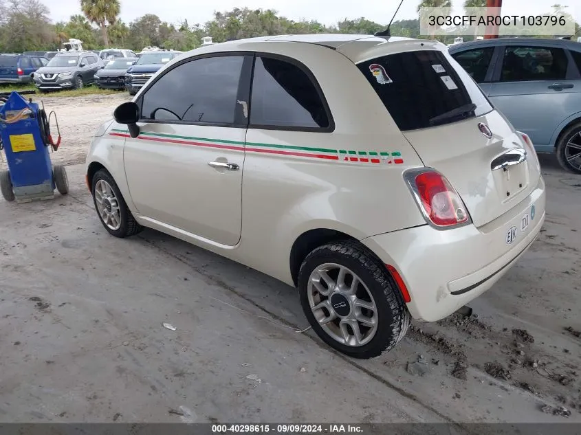 3C3CFFAR0CT103796 2012 Fiat 500 Pop