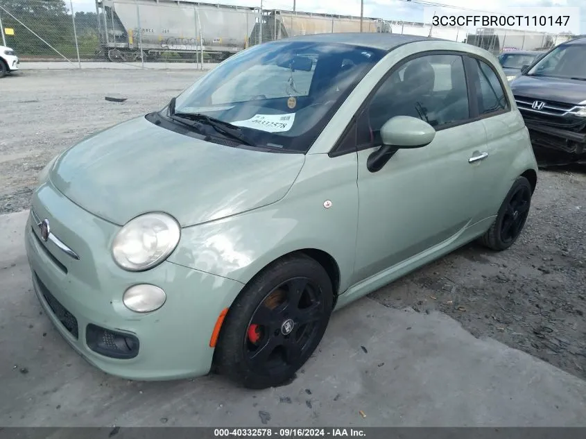 2012 Fiat 500 Sport VIN: 3C3CFFBR0CT110147 Lot: 40332578