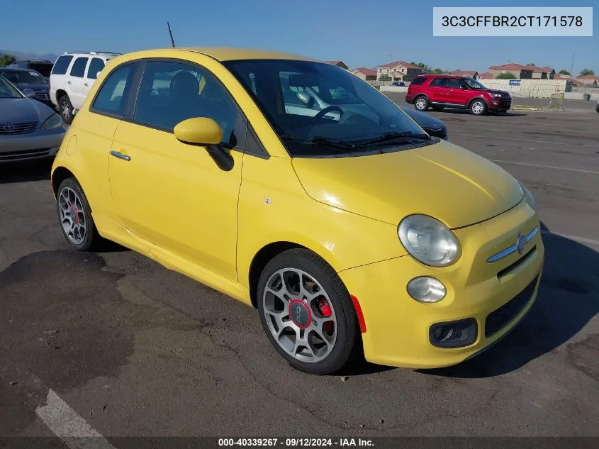 2012 Fiat 500 Sport VIN: 3C3CFFBR2CT171578 Lot: 40339267