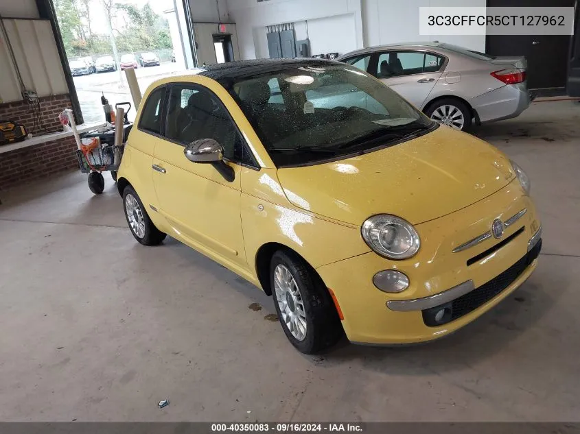 2012 Fiat 500 Lounge VIN: 3C3CFFCR5CT127962 Lot: 40350083