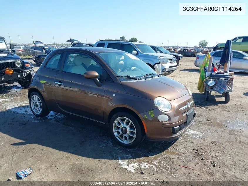 2012 Fiat 500 Pop VIN: 3C3CFFAR0CT114264 Lot: 40372404