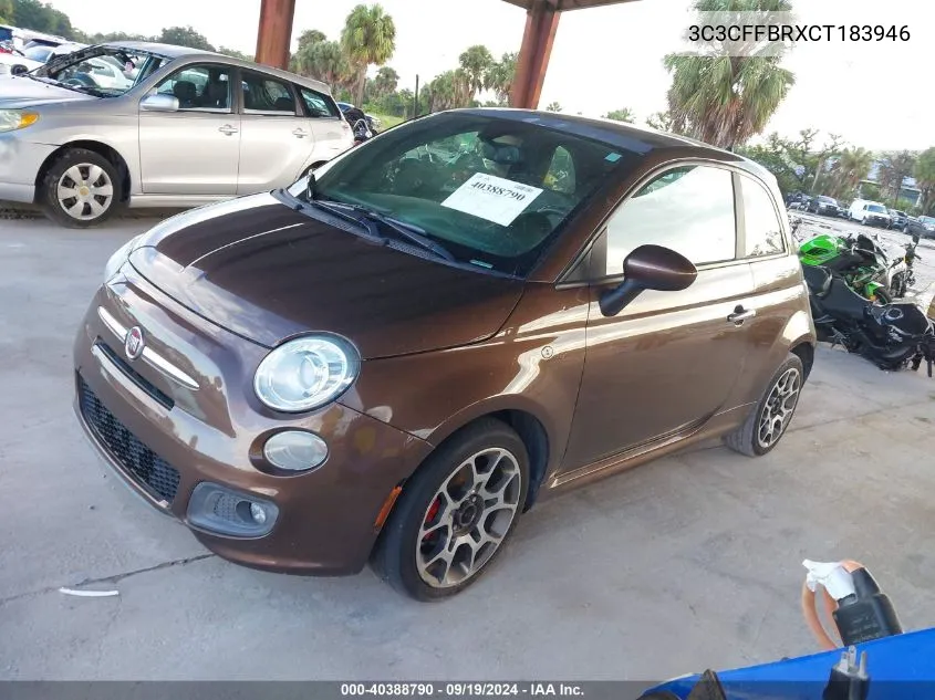 2012 Fiat 500 Sport VIN: 3C3CFFBRXCT183946 Lot: 40388790