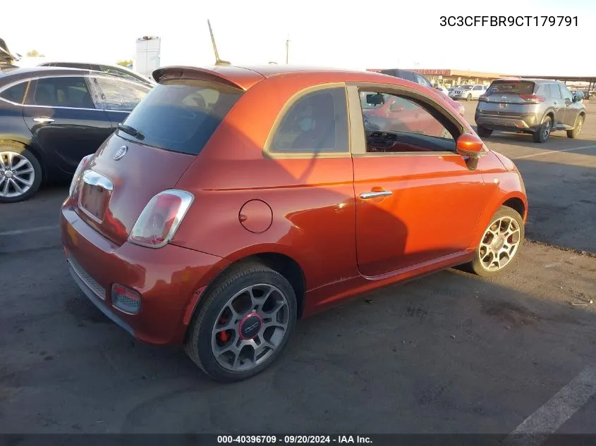 2012 Fiat 500 Sport VIN: 3C3CFFBR9CT179791 Lot: 40396709