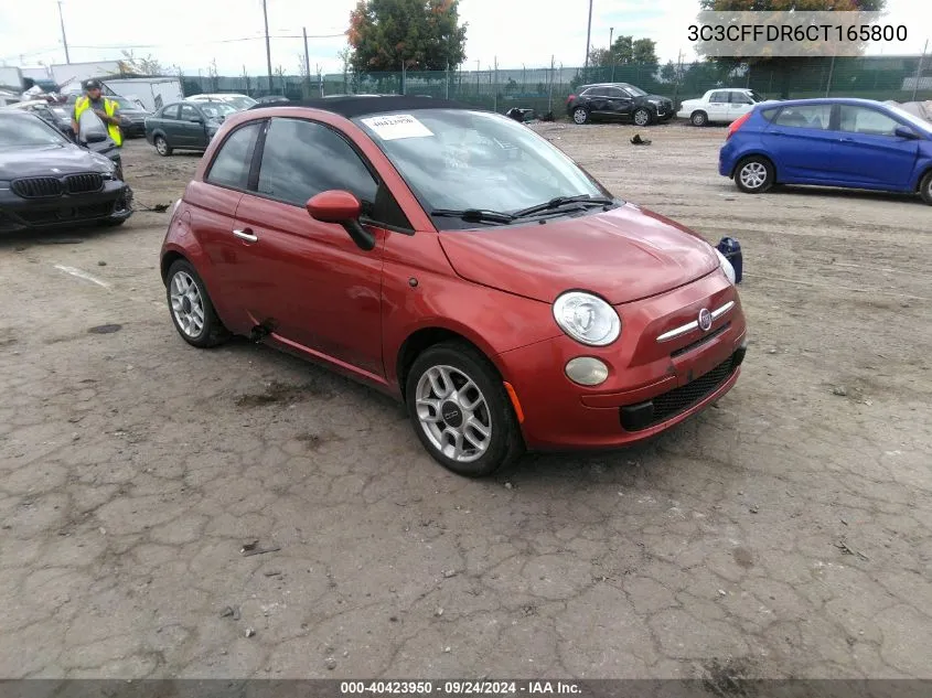 2012 Fiat 500 Pop VIN: 3C3CFFDR6CT165800 Lot: 40423950