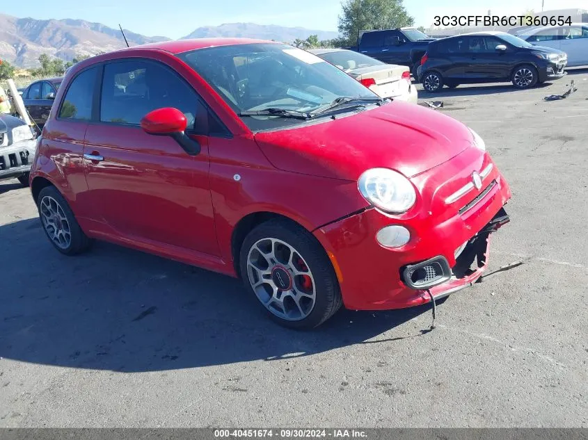 2012 Fiat 500 Sport VIN: 3C3CFFBR6CT360654 Lot: 40451674