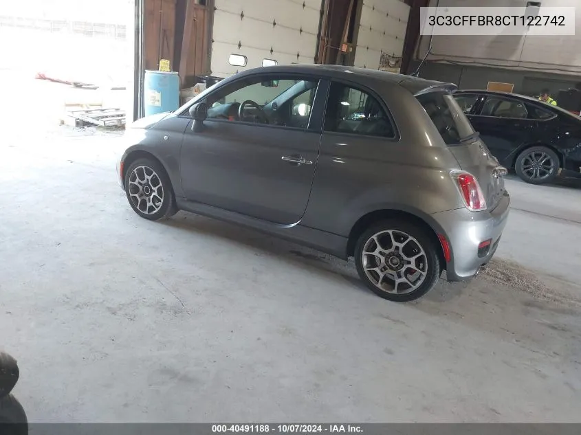 2012 Fiat 500 Sport VIN: 3C3CFFBR8CT122742 Lot: 40491188