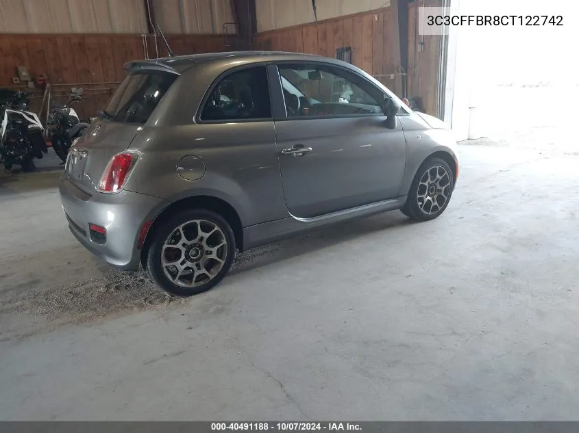 2012 Fiat 500 Sport VIN: 3C3CFFBR8CT122742 Lot: 40491188