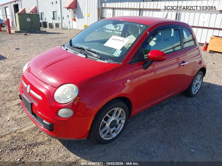 2012 Fiat 500 Pop VIN: 3C3CFFAR2CT103086 Lot: 40497971