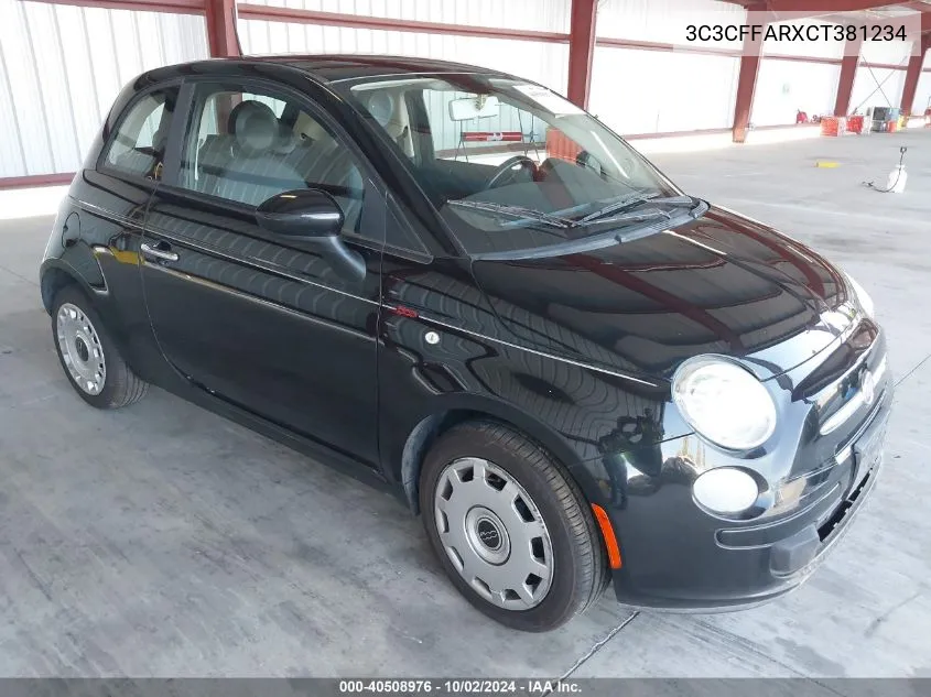 2012 Fiat 500 Pop VIN: 3C3CFFARXCT381234 Lot: 40508976