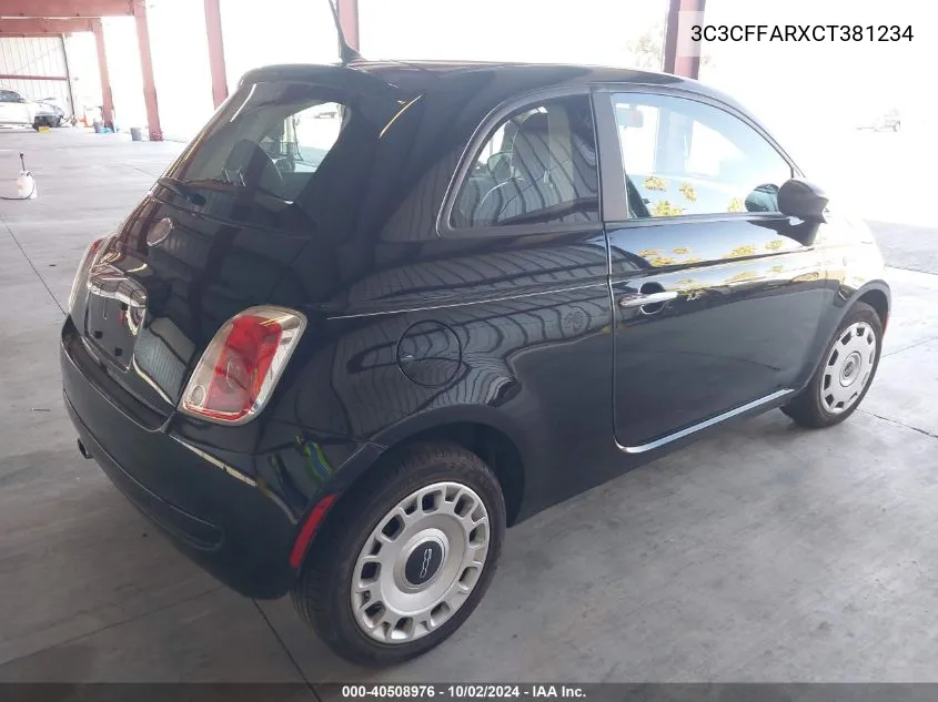 2012 Fiat 500 Pop VIN: 3C3CFFARXCT381234 Lot: 40508976