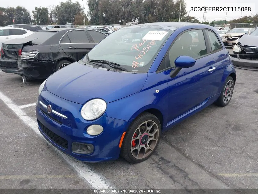 2012 Fiat 500 Sport VIN: 3C3CFFBR2CT115088 Lot: 40513467