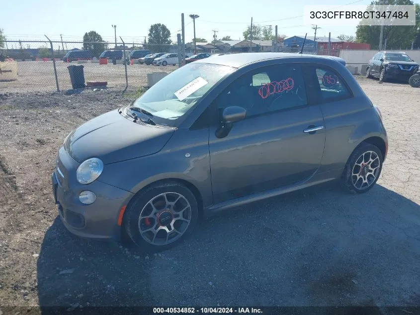 2012 Fiat 500 Sport VIN: 3C3CFFBR8CT347484 Lot: 40534852