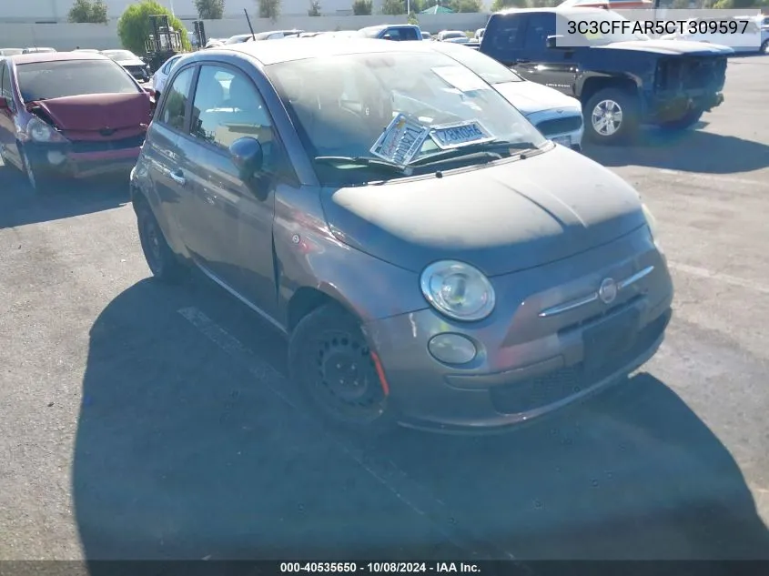 2012 Fiat 500 Pop VIN: 3C3CFFAR5CT309597 Lot: 40535650