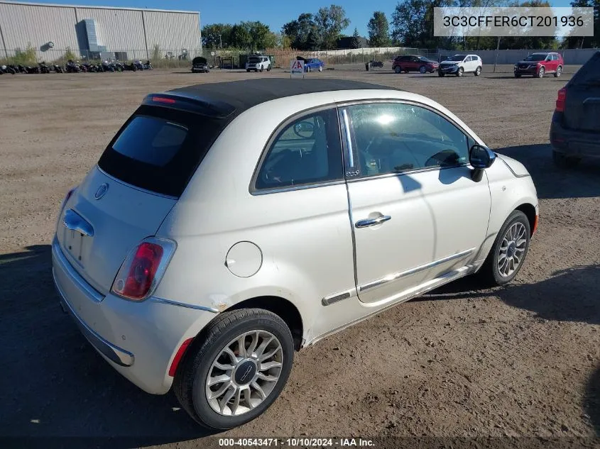 2012 Fiat 500C Lounge VIN: 3C3CFFER6CT201936 Lot: 40543471