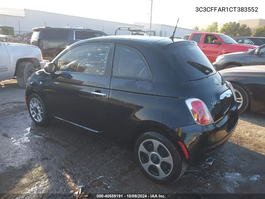 2012 Fiat 500 Pop VIN: 3C3CFFAR1CT383552 Lot: 40559191