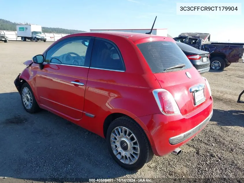 2012 Fiat 500 Lounge VIN: 3C3CFFCR9CT179904 Lot: 40588451