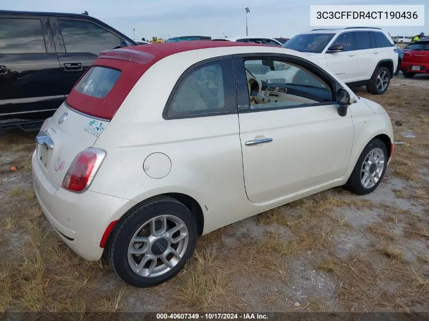 3C3CFFDR4CT190436 2012 Fiat 500 Pop