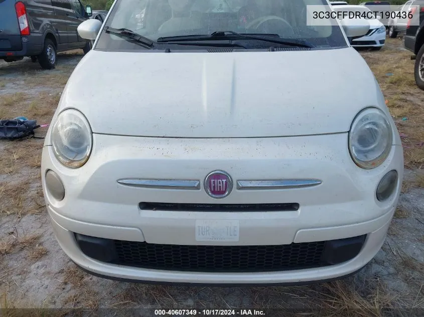 3C3CFFDR4CT190436 2012 Fiat 500 Pop