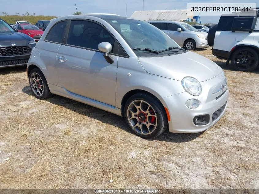 2012 Fiat 500 Sport VIN: 3C3CFFBR1CT381444 Lot: 40621013