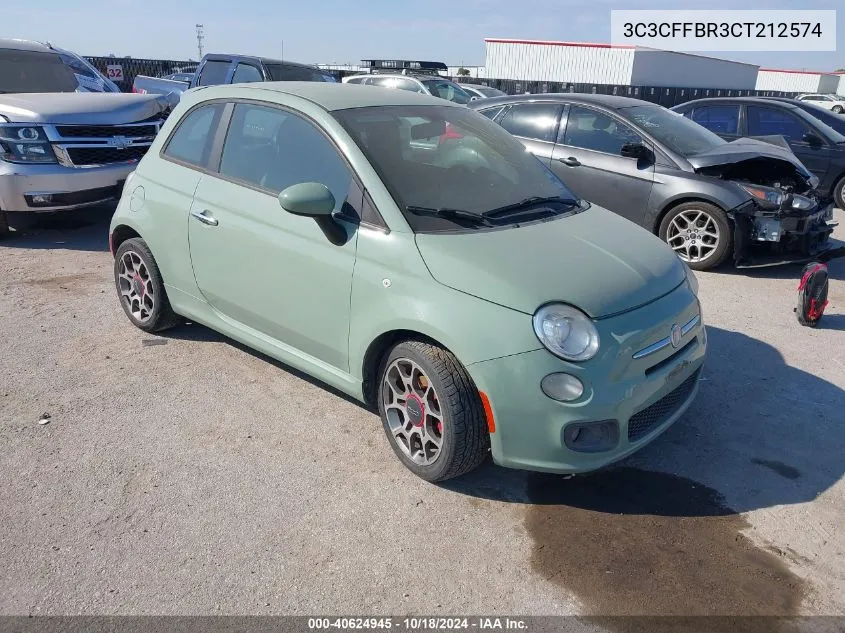 2012 Fiat 500 Sport VIN: 3C3CFFBR3CT212574 Lot: 40624945