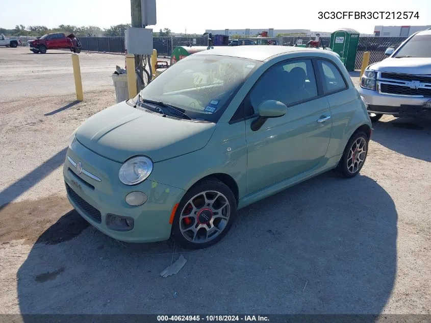 2012 Fiat 500 Sport VIN: 3C3CFFBR3CT212574 Lot: 40624945