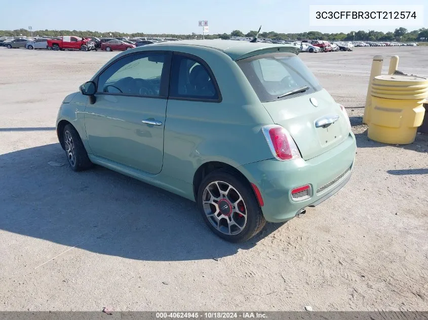 2012 Fiat 500 Sport VIN: 3C3CFFBR3CT212574 Lot: 40624945