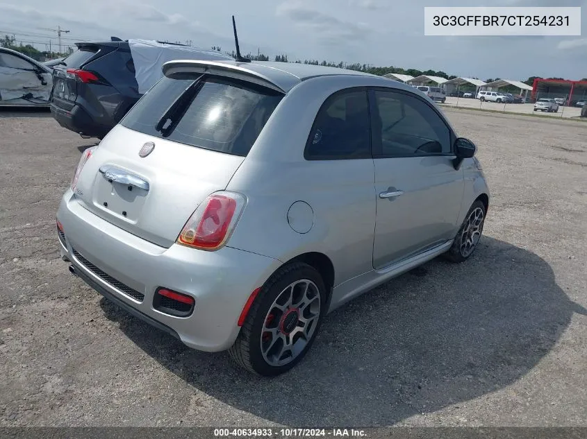 2012 Fiat 500 Sport VIN: 3C3CFFBR7CT254231 Lot: 40634933