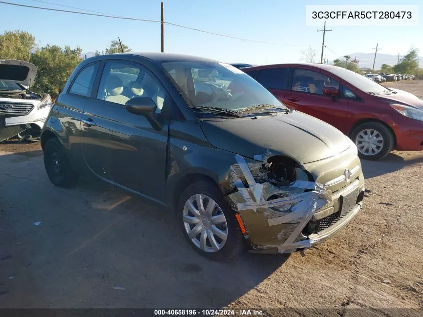 2012 Fiat 500 Pop VIN: 3C3CFFAR5CT280473 Lot: 40658196