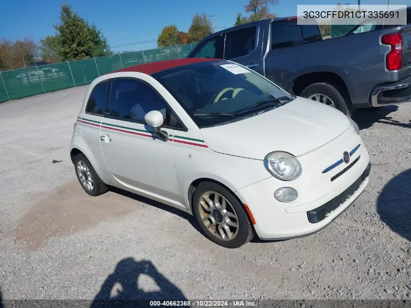 2012 Fiat 500C Pop VIN: 3C3CFFDR1CT335691 Lot: 40662368