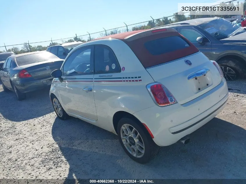 2012 Fiat 500C Pop VIN: 3C3CFFDR1CT335691 Lot: 40662368