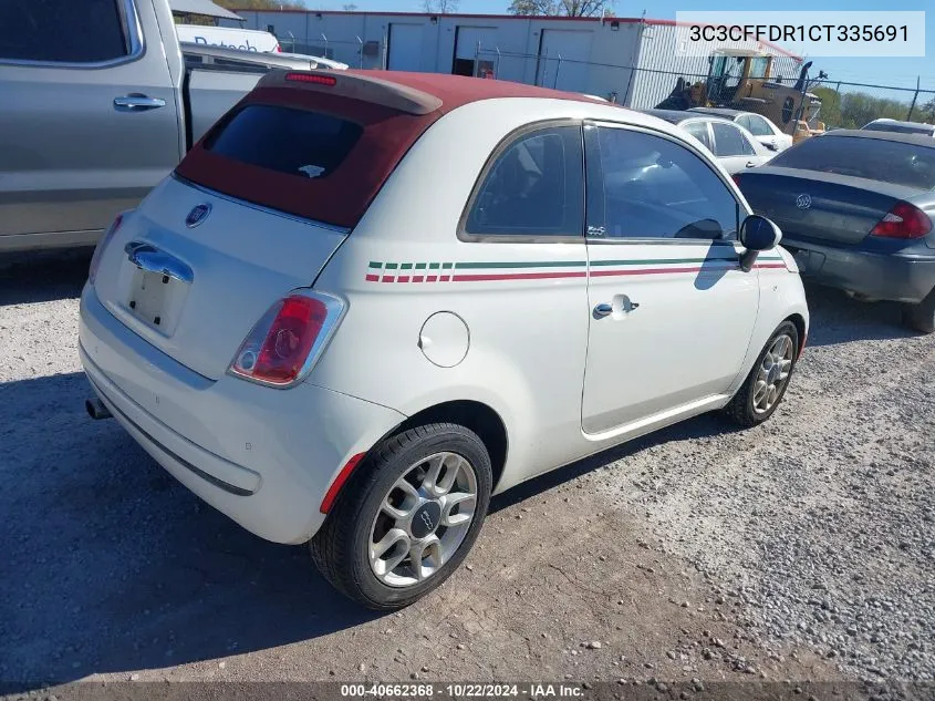 2012 Fiat 500C Pop VIN: 3C3CFFDR1CT335691 Lot: 40662368