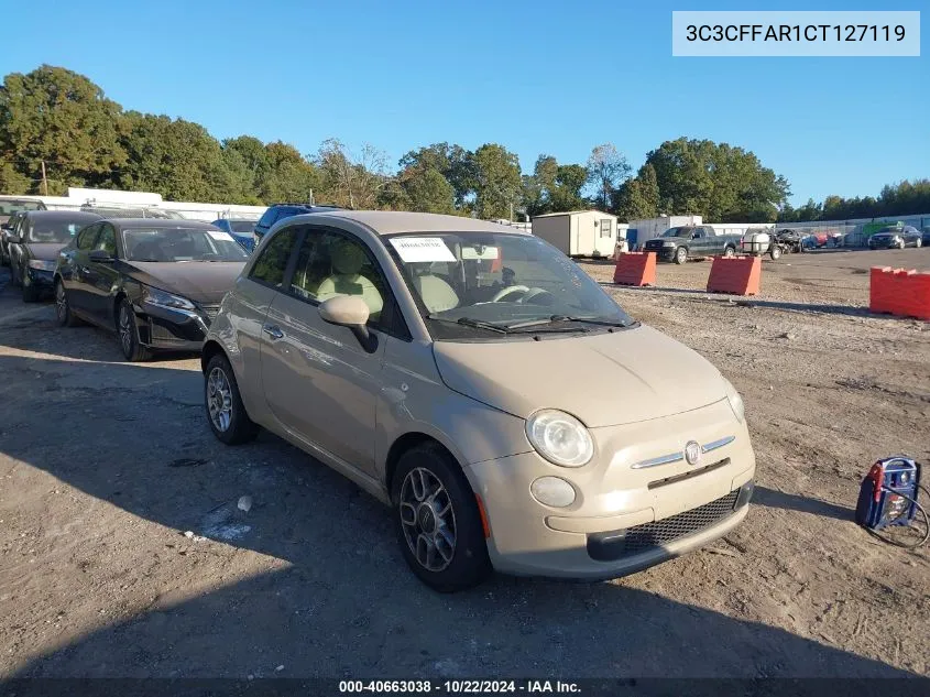 2012 Fiat 500 Pop VIN: 3C3CFFAR1CT127119 Lot: 40663038