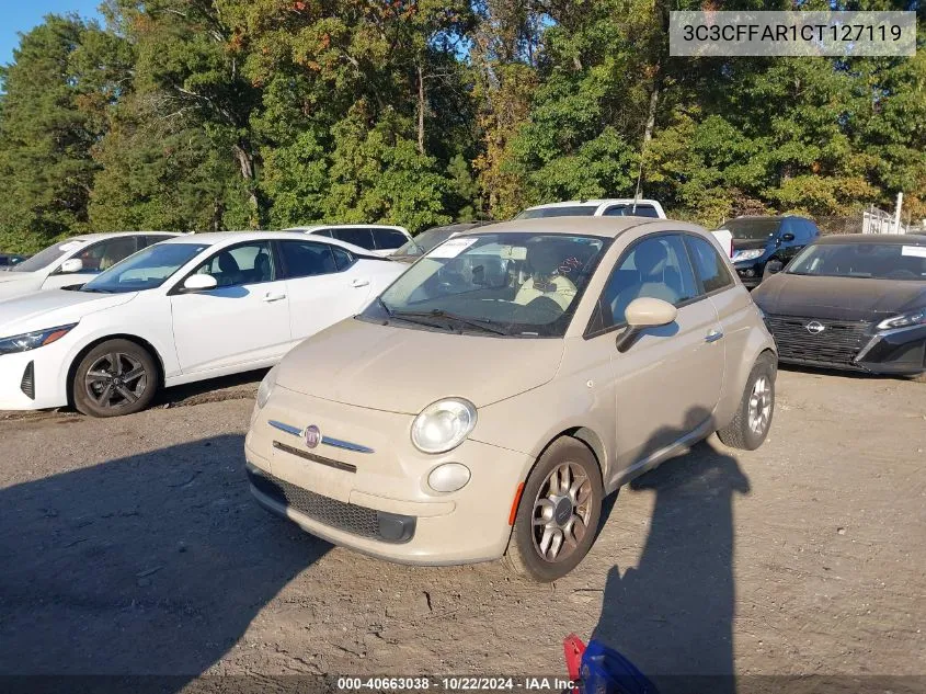 2012 Fiat 500 Pop VIN: 3C3CFFAR1CT127119 Lot: 40663038