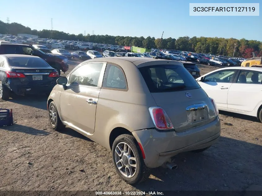 2012 Fiat 500 Pop VIN: 3C3CFFAR1CT127119 Lot: 40663038