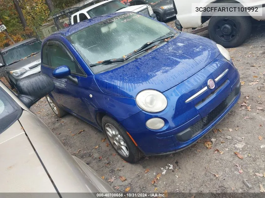 2012 Fiat 500 Pop VIN: 3C3CFFAR1CT101992 Lot: 40708658