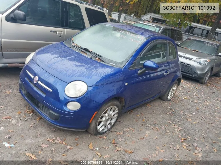 2012 Fiat 500 Pop VIN: 3C3CFFAR1CT101992 Lot: 40708658