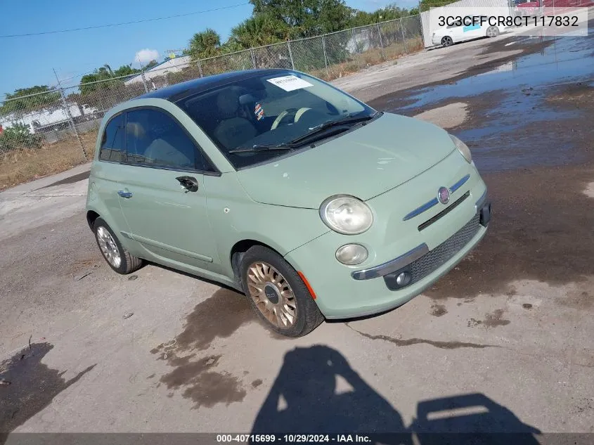 2012 Fiat 500 Lounge VIN: 3C3CFFCR8CT117832 Lot: 40715699