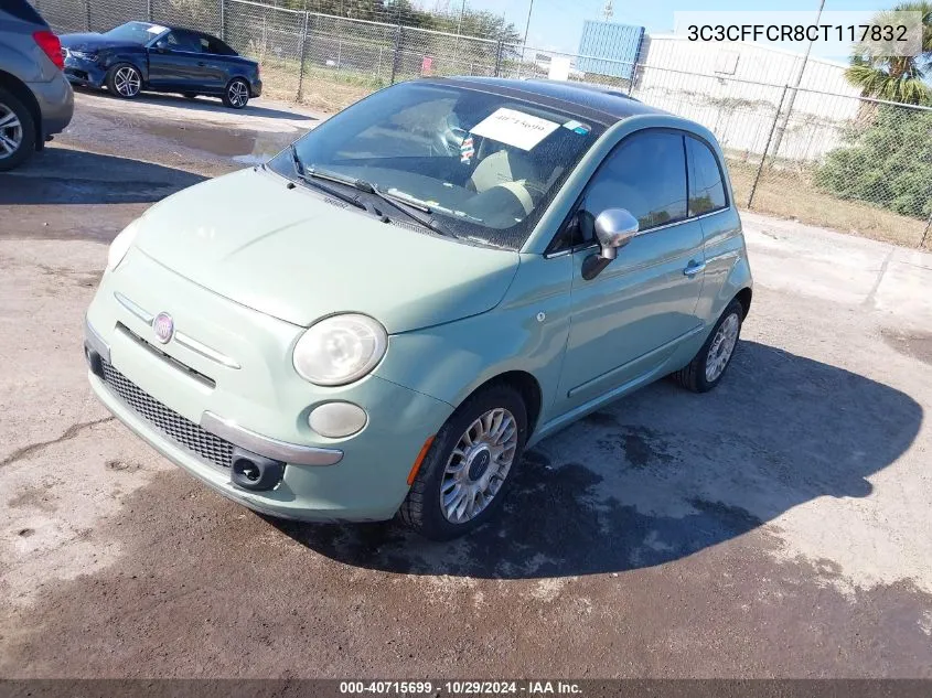 2012 Fiat 500 Lounge VIN: 3C3CFFCR8CT117832 Lot: 40715699