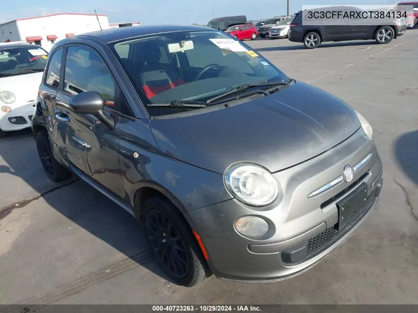 2012 Fiat 500 Pop VIN: 3C3CFFARXCT384134 Lot: 40723263