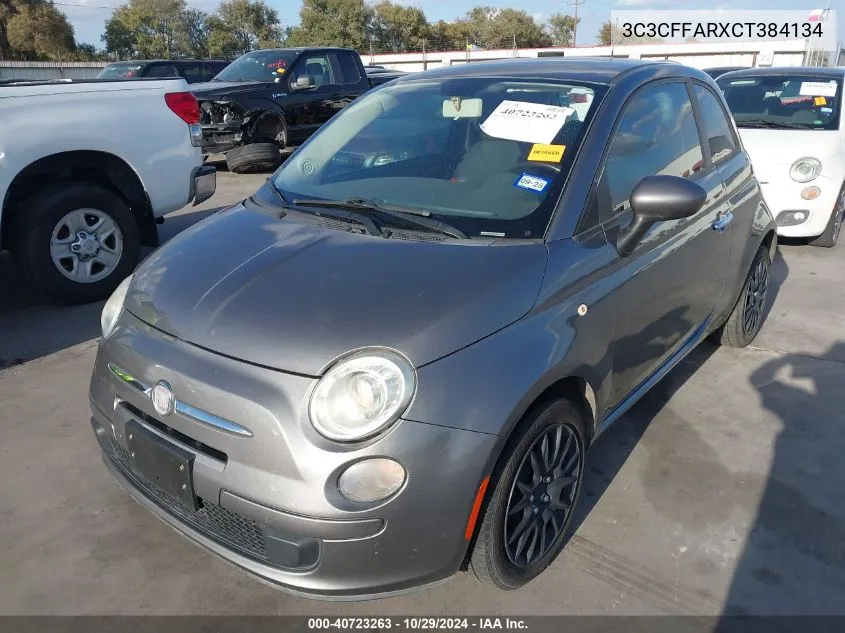 2012 Fiat 500 Pop VIN: 3C3CFFARXCT384134 Lot: 40723263