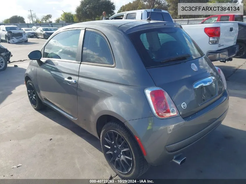 2012 Fiat 500 Pop VIN: 3C3CFFARXCT384134 Lot: 40723263