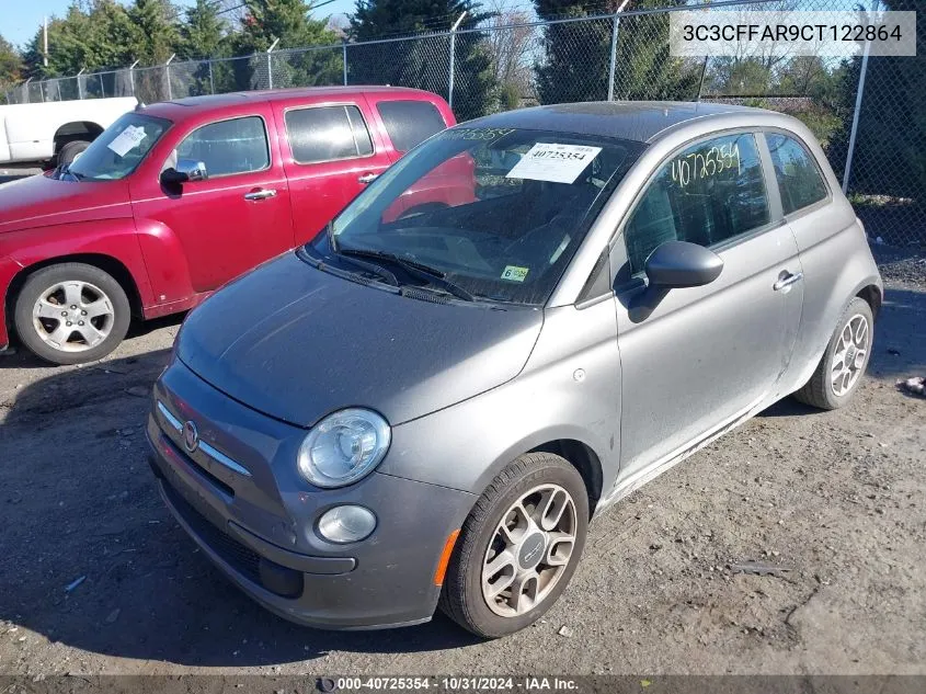 2012 Fiat 500 Pop VIN: 3C3CFFAR9CT122864 Lot: 40725354