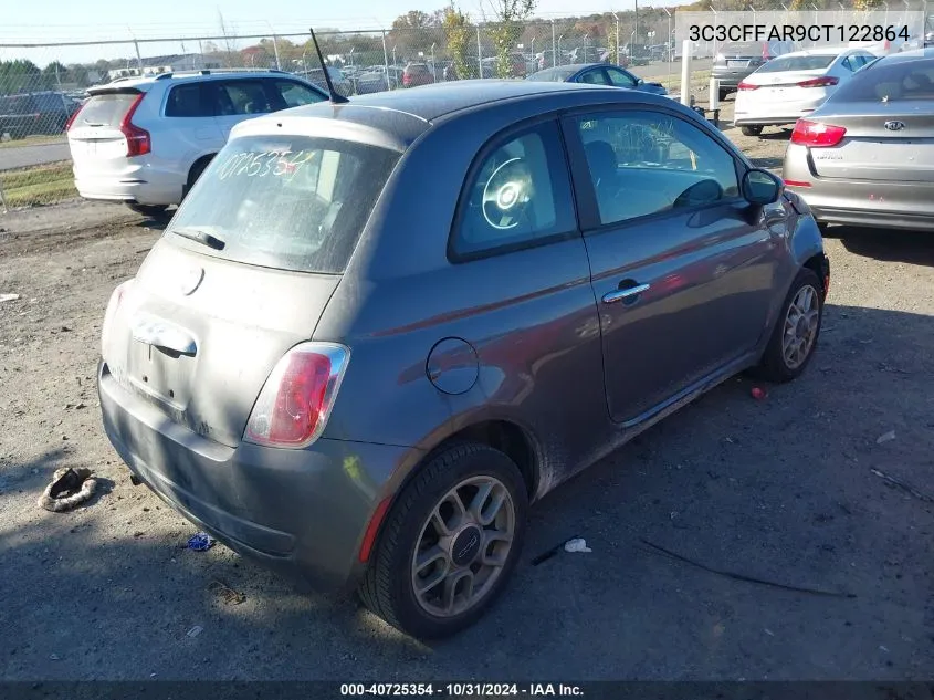 2012 Fiat 500 Pop VIN: 3C3CFFAR9CT122864 Lot: 40725354