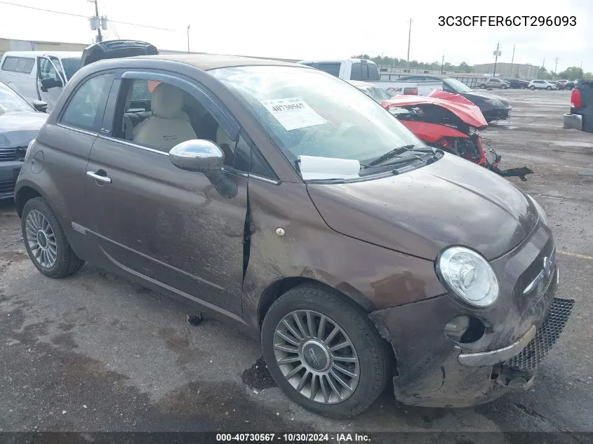 2012 Fiat 500C Lounge VIN: 3C3CFFER6CT296093 Lot: 40730567