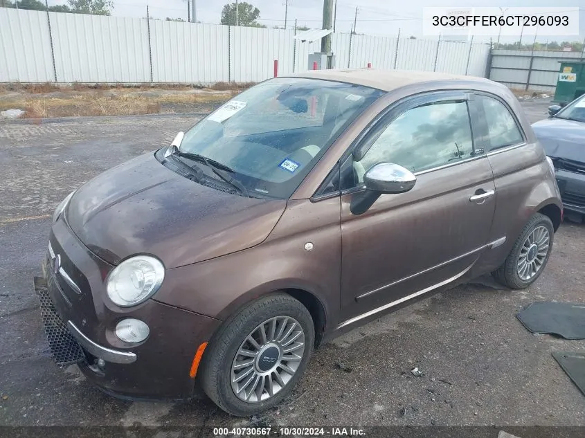 2012 Fiat 500C Lounge VIN: 3C3CFFER6CT296093 Lot: 40730567