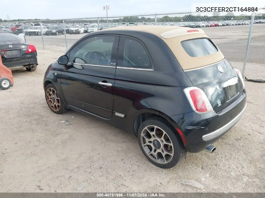 2012 Fiat 500C Lounge VIN: 3C3CFFER2CT164884 Lot: 40791996