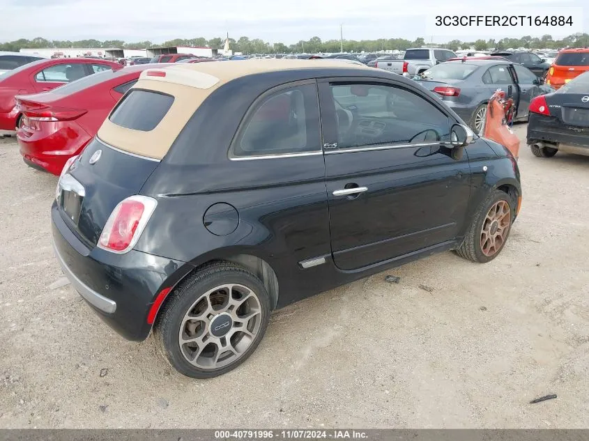 2012 Fiat 500C Lounge VIN: 3C3CFFER2CT164884 Lot: 40791996