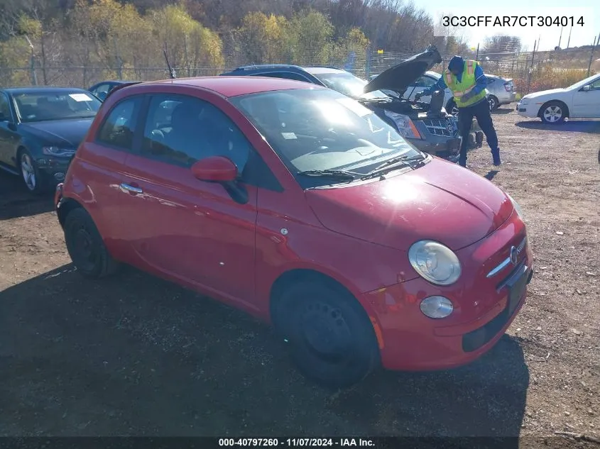 2012 Fiat 500 Pop VIN: 3C3CFFAR7CT304014 Lot: 40797260