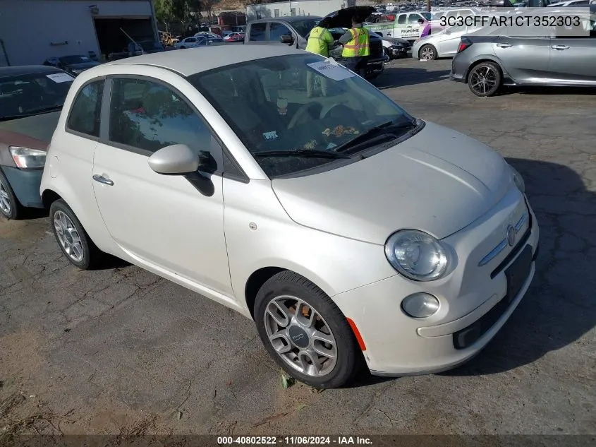 2012 Fiat 500 Pop VIN: 3C3CFFAR1CT352303 Lot: 40802522